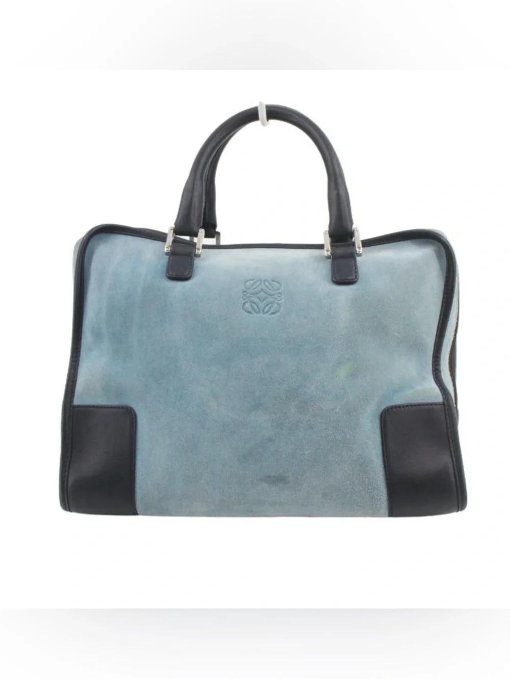 Final Price~ Loewe Blue Suede Tote with Black Leather Trim